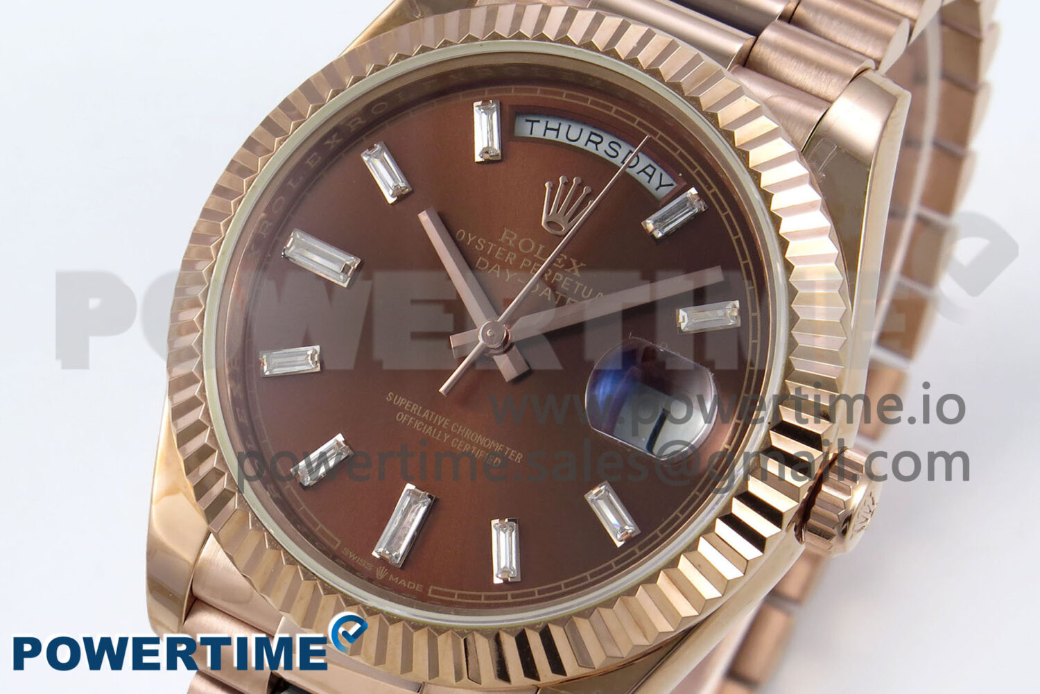 Day Date 40 RG 228235 KF 1:1 Best Edition Brown Crystal Dial on President Bracelet VR3255 (Gain Weight) - Image 3
