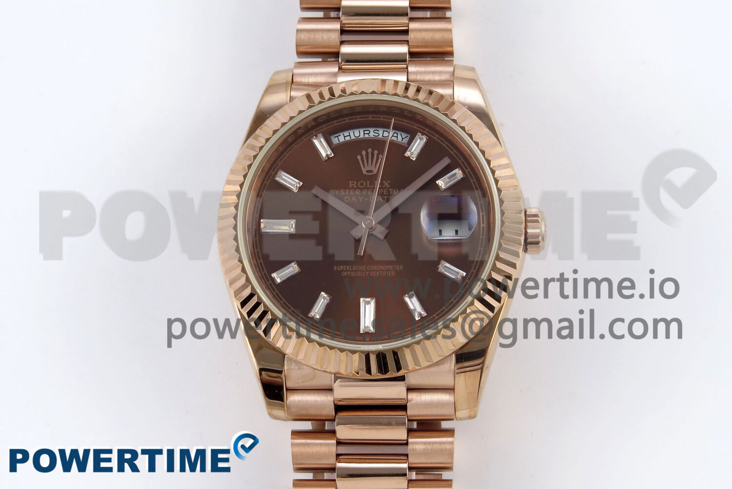 Day Date 40 RG 228235 KF 1:1 Best Edition Brown Crystal Dial on President Bracelet VR3255 (Gain Weight) - Image 1