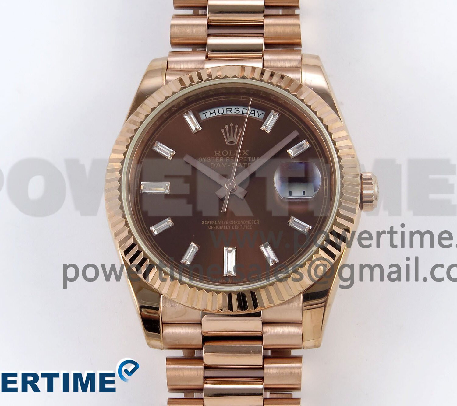 Day Date 40 RG 228235 KF 1:1 Best Edition Brown Crystal Dial on President Bracelet VR3255 (Gain Weight)