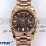 Day Date 40 RG 228235 KF 1:1 Best Edition Brown Crystal Dial on President Bracelet VR3255 (Gain Weight)