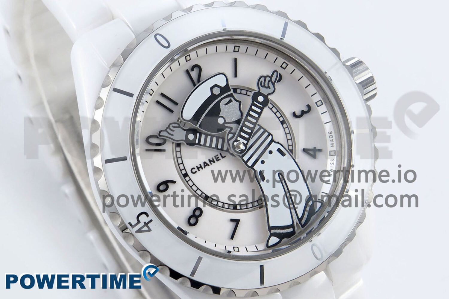 J13 33mm White Ceramic HTF 1:1 Best Edition White Boy Pattern Dial on Bracelet A12.1 - Image 2