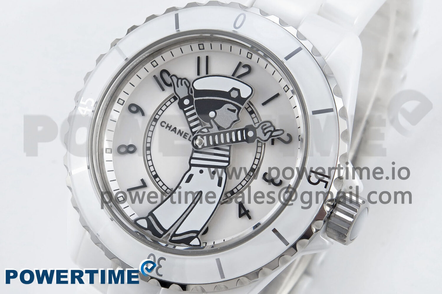 J13 33mm White Ceramic HTF 1:1 Best Edition White Boy Pattern Dial on Bracelet A12.1 - Image 3