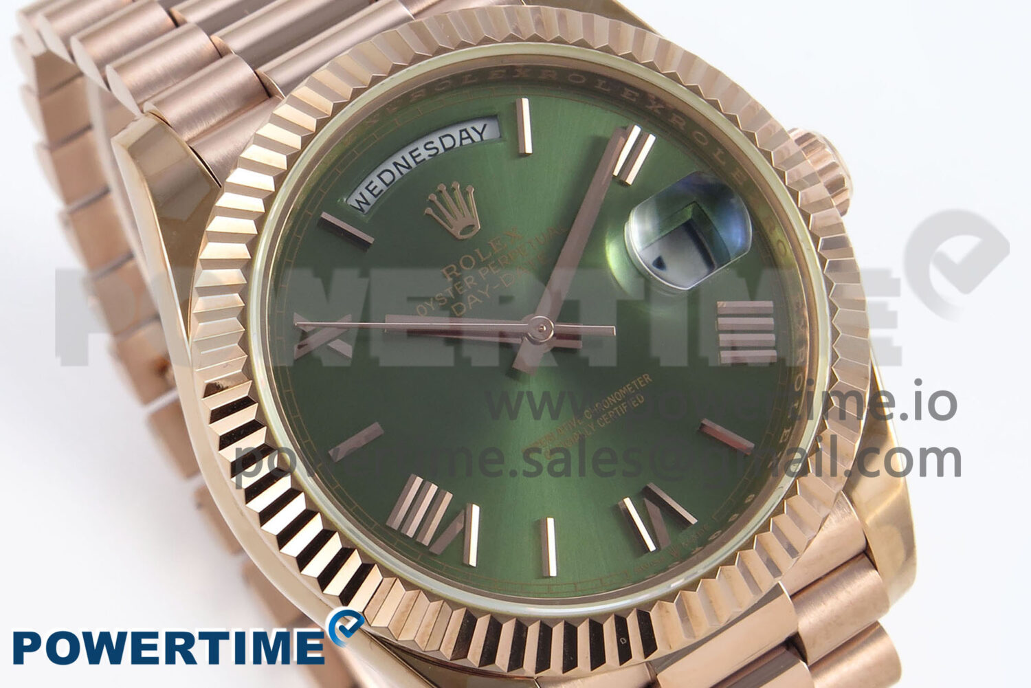 Day Date 40 RG 228235 KF 1:1 Best Edition Green Roman Dial on President Bracelet VR3255 (Gain Weight) - Image 2