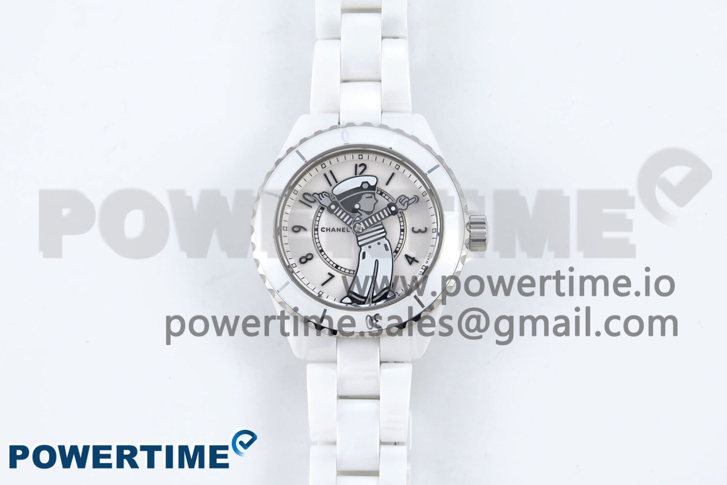 J13 33mm White Ceramic HTF 1:1 Best Edition White Boy Pattern Dial on Bracelet A12.1 - Image 1