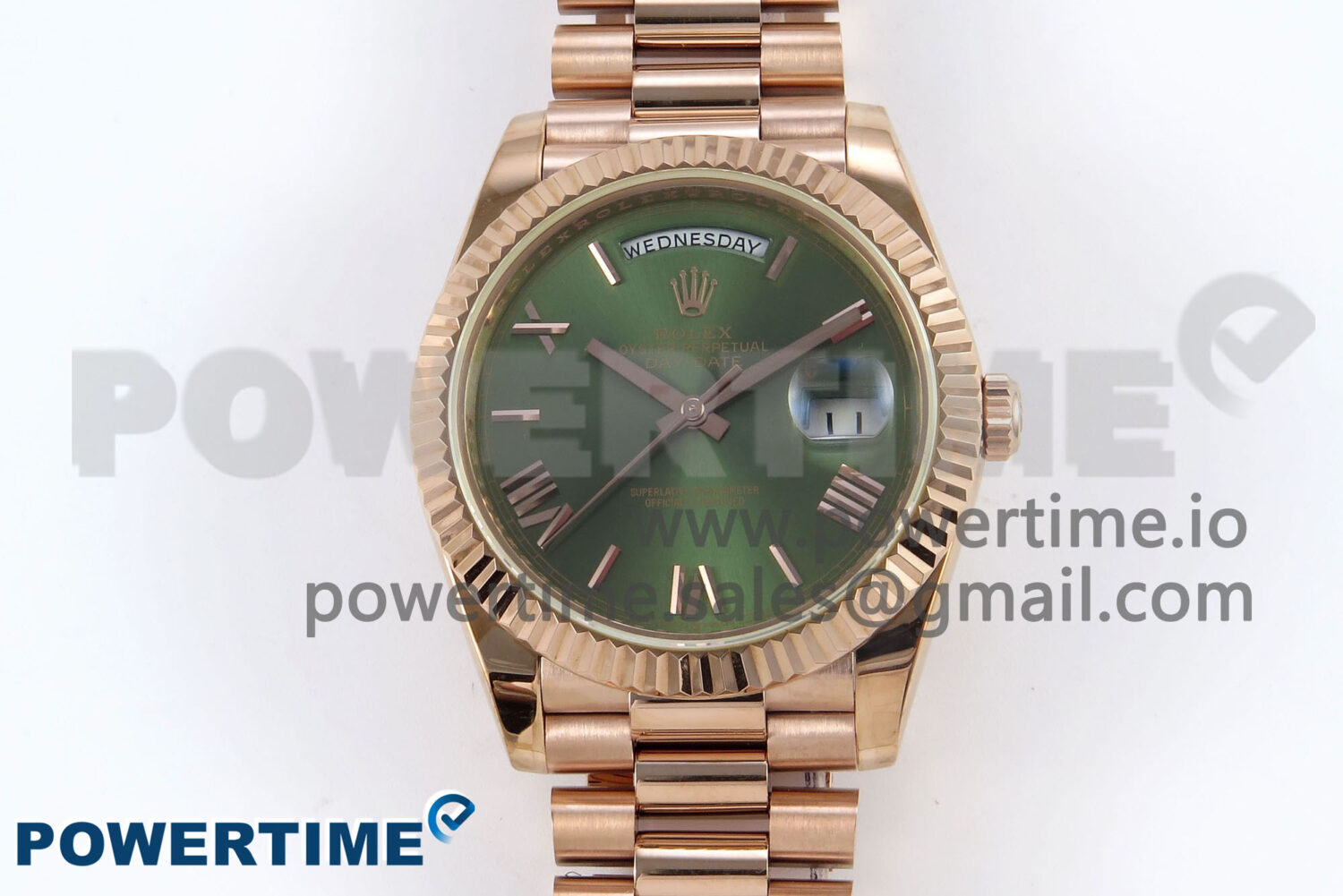 Day Date 40 RG 228235 KF 1:1 Best Edition Green Roman Dial on President Bracelet VR3255 (Gain Weight) - Image 1