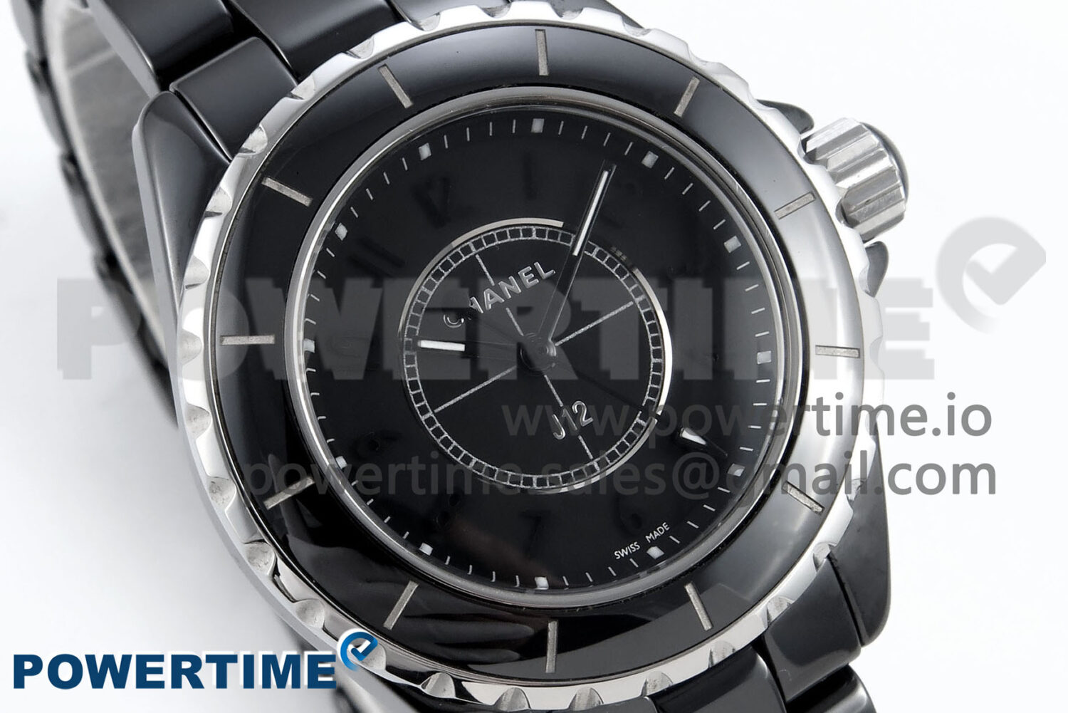 J13 38mm Black Ceramic HTF 1:1 Best Edition Black Dial on Bracelet Swiss Quartz - Image 2