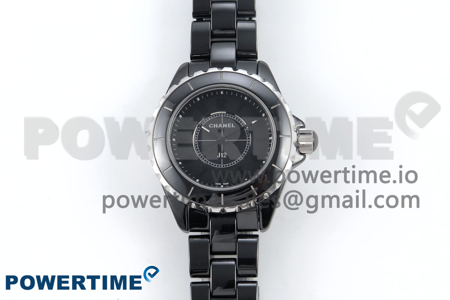 J13 38mm Black Ceramic HTF 1:1 Best Edition Black Dial on Bracelet Swiss Quartz - Image 1