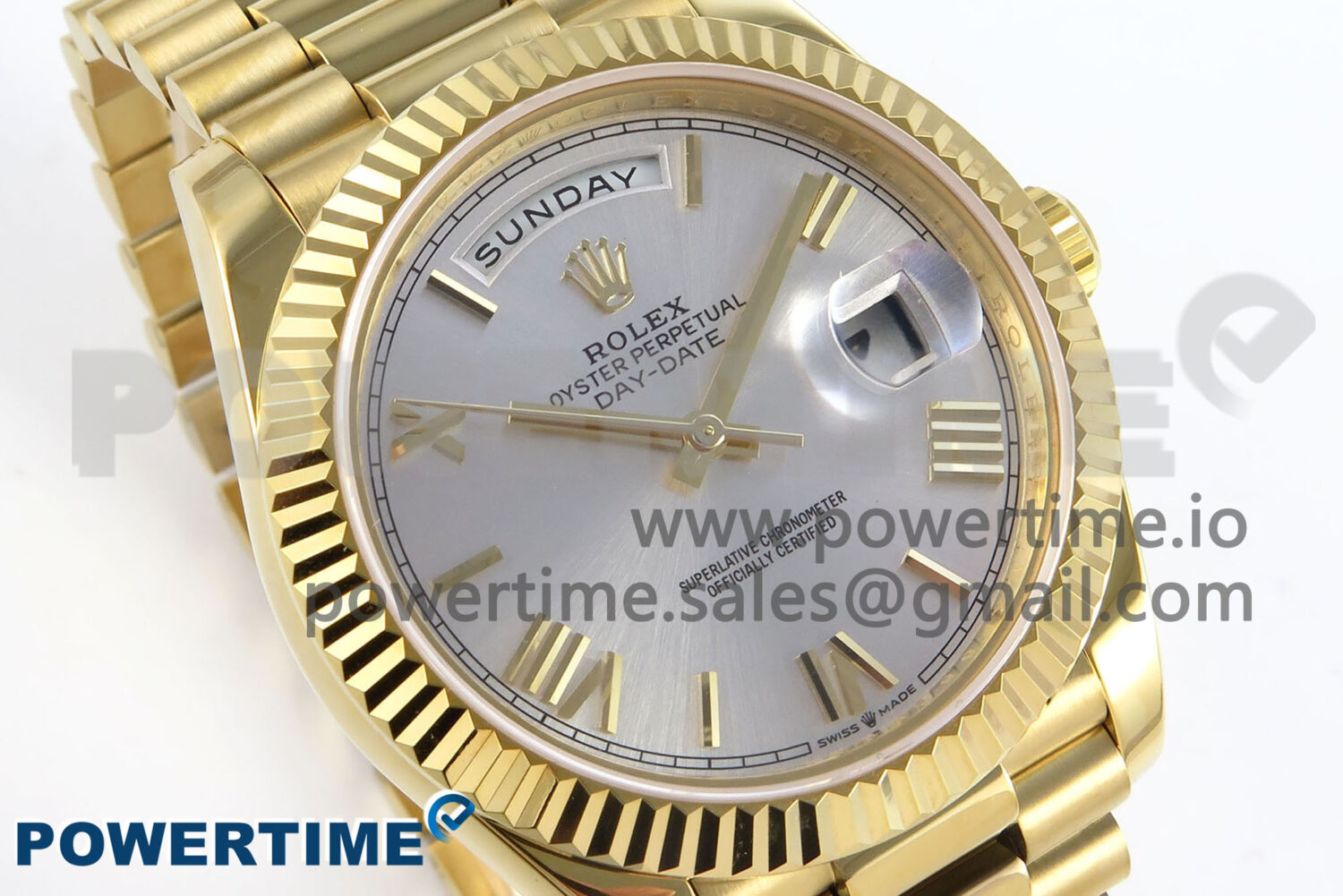 Day Date 40 YG 228238 KF 1:1 Best Edition Silver Roman Dial on President Bracelet VR3255 (Gain Weight) - Image 2