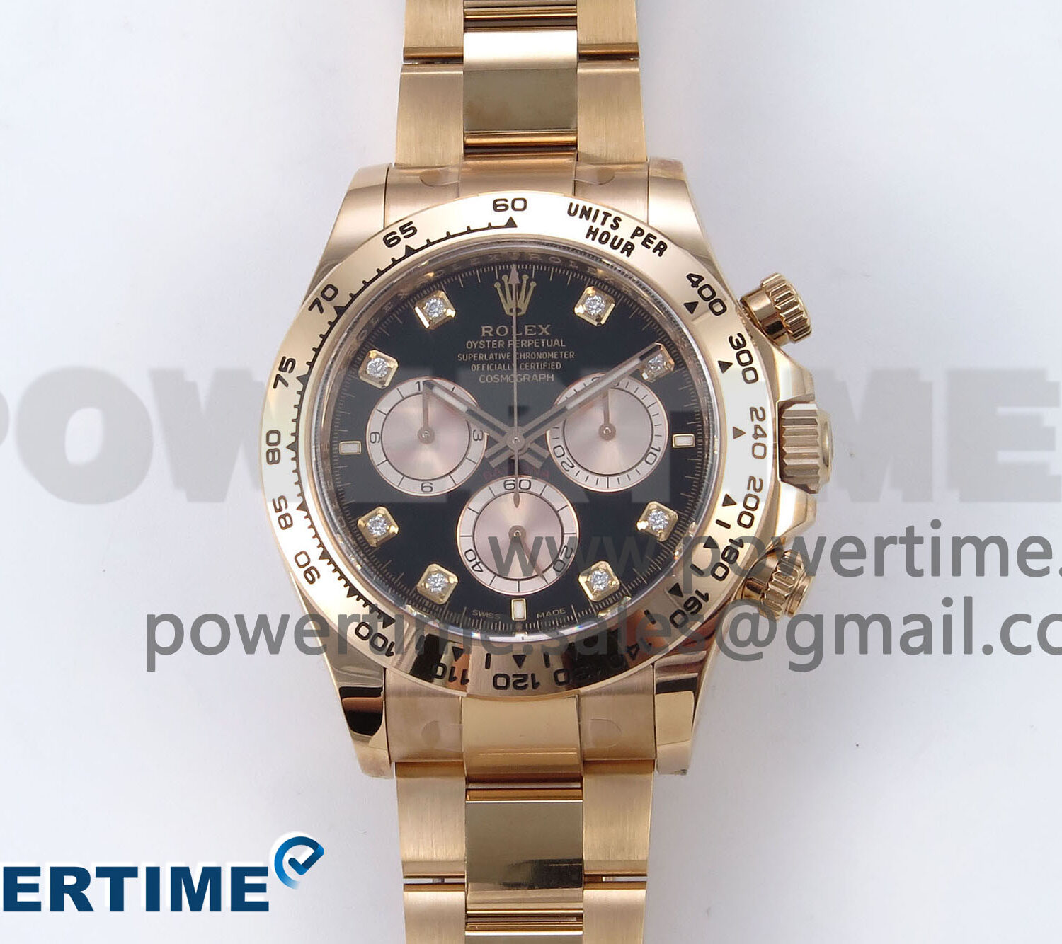 Daytona 126505 1:1 Best Edition Clean RG/Black Diamonds Dial on RG Bracelet SH4131