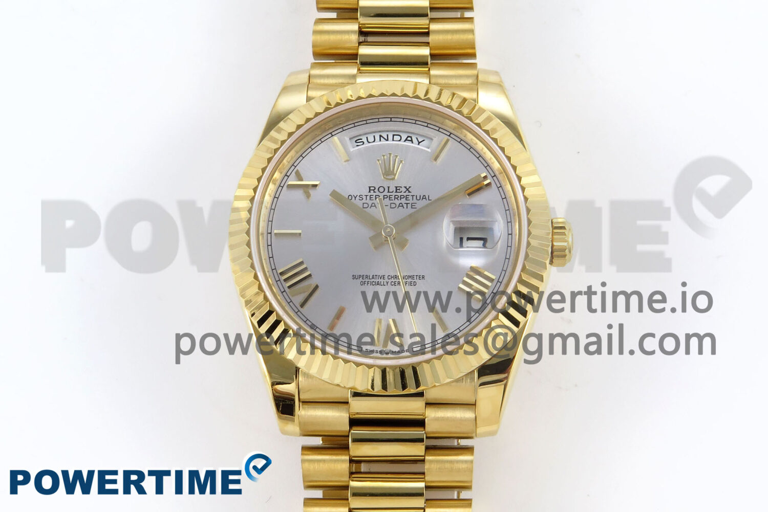 Day Date 40 YG 228238 KF 1:1 Best Edition Silver Roman Dial on President Bracelet VR3255 (Gain Weight) - Image 1