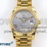 Day Date 40 YG 228238 KF 1:1 Best Edition Silver Roman Dial on President Bracelet VR3255 (Gain Weight)