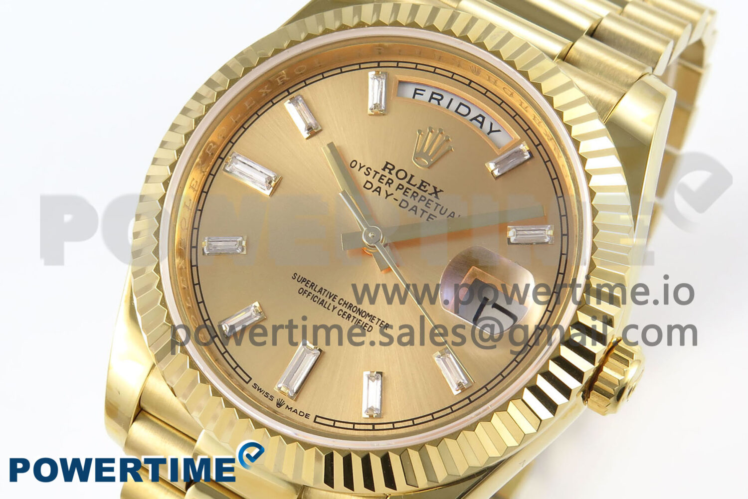 Day Date 40 YG 228238 KF 1:1 Best Edition YG Crystal Dial on President Bracelet VR3255 (Gain Weight) - Image 3