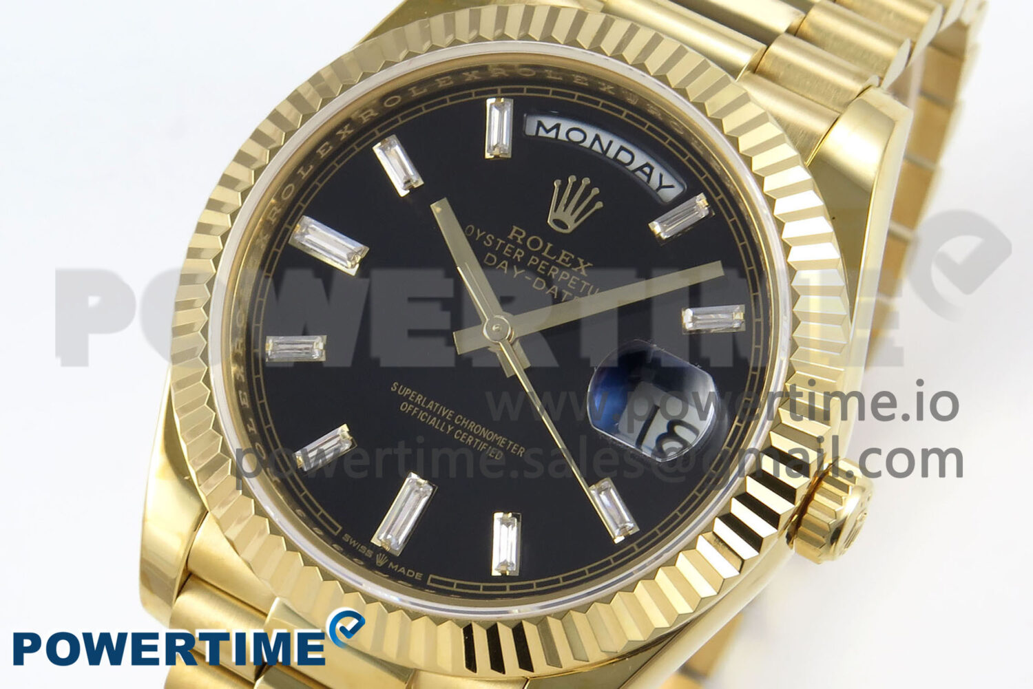 Day Date 40 YG 228238 KF 1:1 Best Edition Black Crystal Dial on President Bracelet VR3255 (Gain Weight) - Image 3