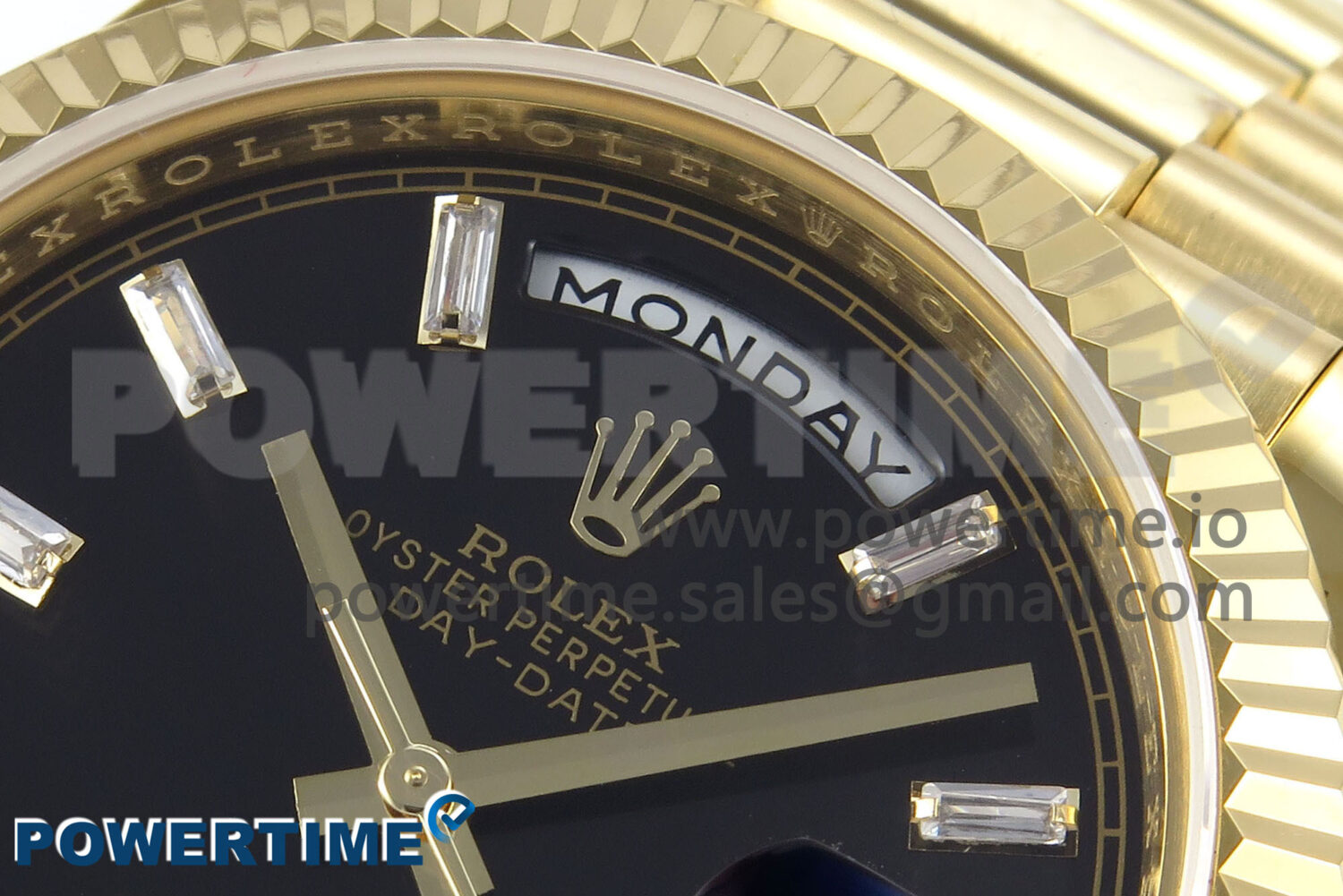 Day Date 40 YG 228238 KF 1:1 Best Edition Black Crystal Dial on President Bracelet VR3255 (Gain Weight) - Image 4