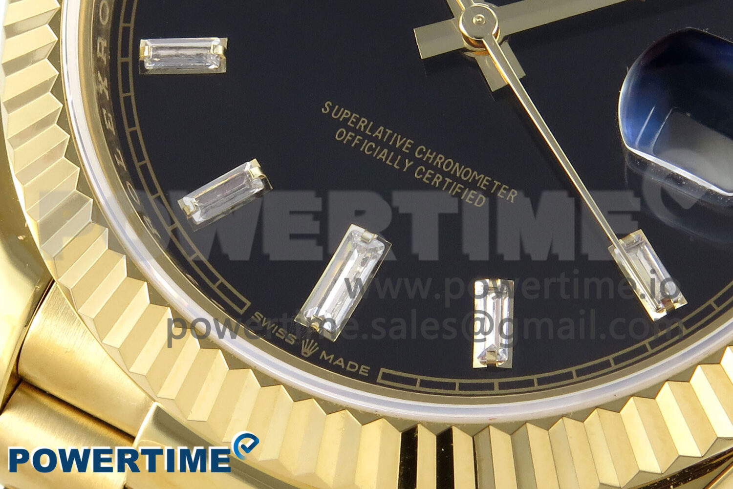 Day Date 40 YG 228238 KF 1:1 Best Edition Black Crystal Dial on President Bracelet VR3255 (Gain Weight) - Image 5