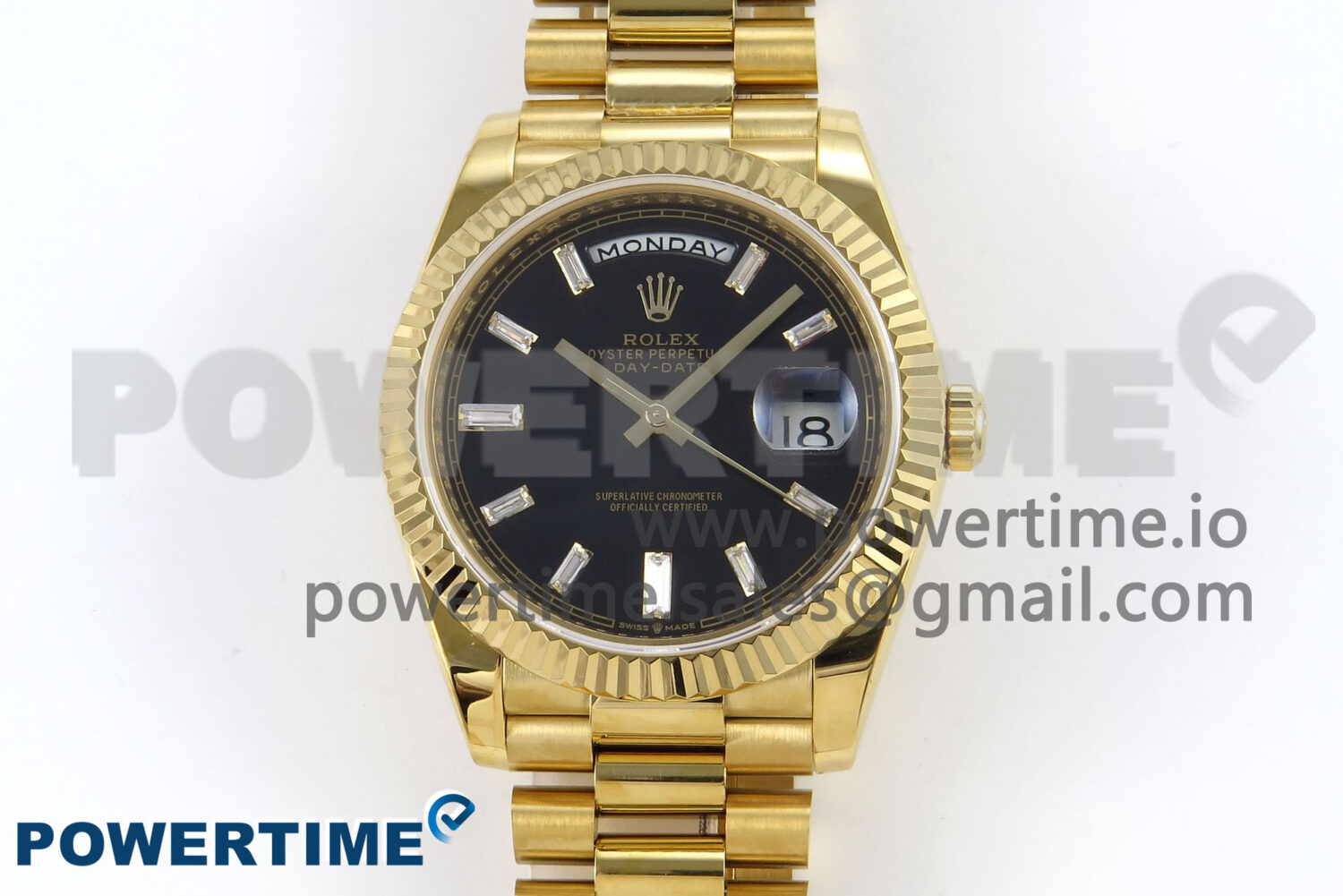 Day Date 40 YG 228238 KF 1:1 Best Edition Black Crystal Dial on President Bracelet VR3255 (Gain Weight) - Image 1
