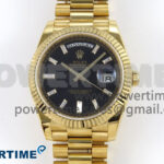 Day Date 40 YG 228238 KF 1:1 Best Edition Black Crystal Dial on President Bracelet VR3255 (Gain Weight)