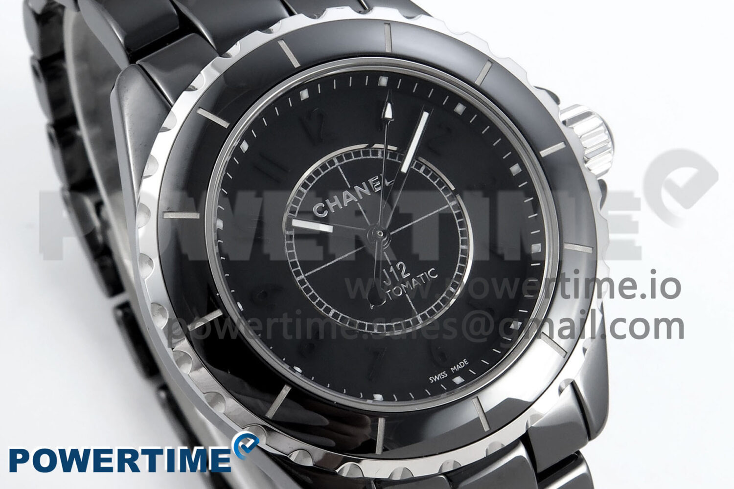J13 38mm Black Ceramic HTF 1:1 Best Edition Black Numbers Dial on Bracelet A2892 - Image 2