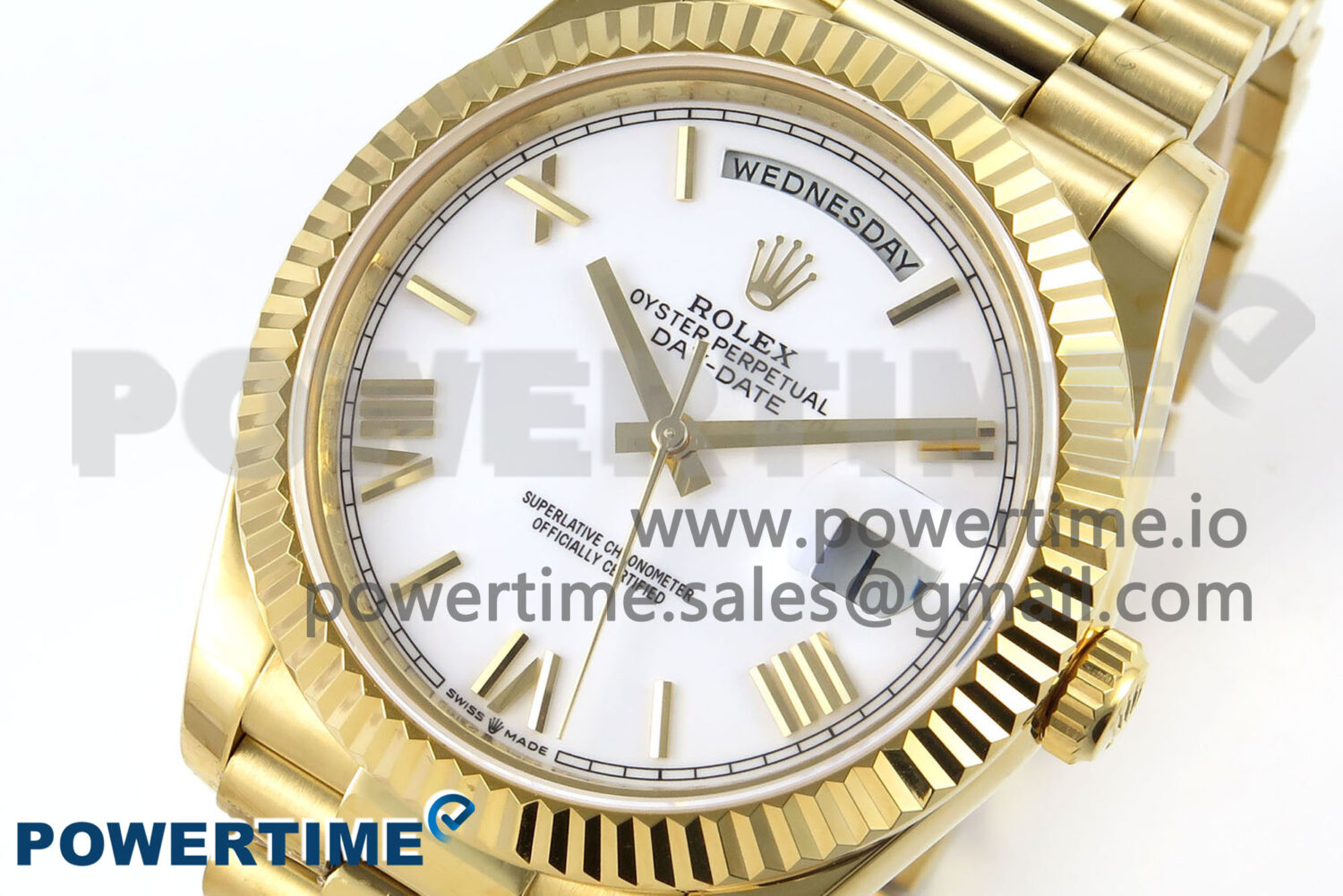 Day Date 40 YG 228238 KF 1:1 Best Edition White Roman Dial on President Bracelet VR3255 (Gain Weight) - Image 3