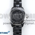 J13 38mm Black Ceramic HTF 1:1 Best Edition Black Numbers Dial on Bracelet A2892