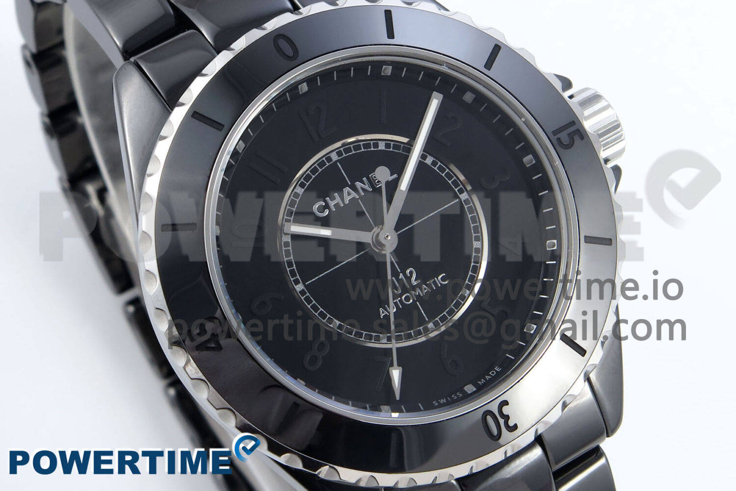 J13 33mm Black Ceramic HTF 1:1 Best Edition Black Numbers Dial on Bracelet A12.1 - Image 2
