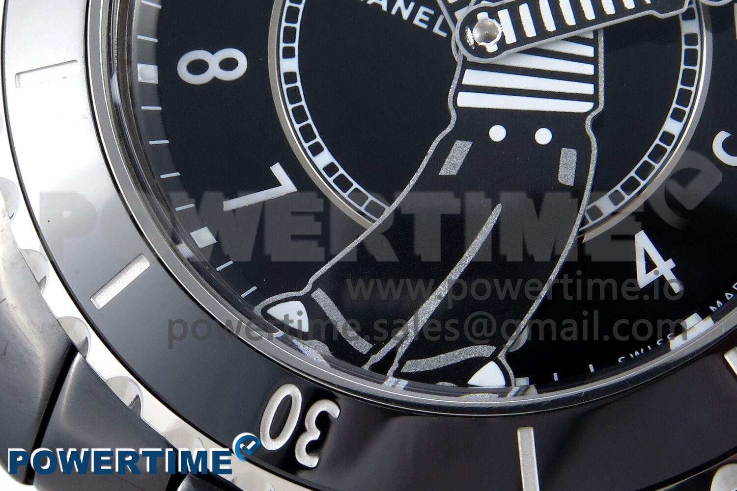 J13 33mm Black Ceramic HTF 1:1 Best Edition Black Boy Pattern Dial on Bracelet A12.1 - Image 5