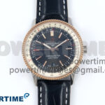 Navitimer 1 RG/SS 41mm TF 1:1 Best Edition White Bezel Gray Dial on Blue Leather Strap A2824