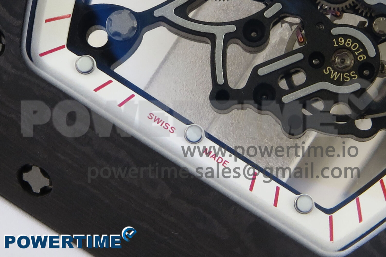 RM055 Ti/NTPT UOKF 1:1 Best Edition White/Red Inner Bezel White Crown on White Rubber Strap RMUL2 Super Clone - Image 5