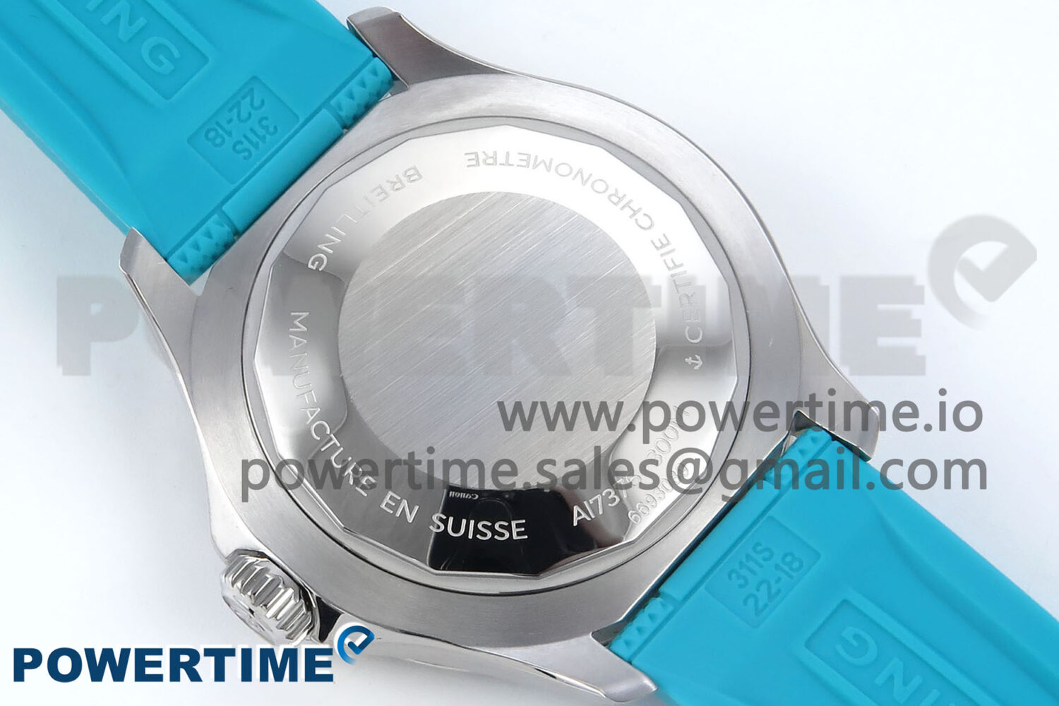 SuperOcean Automatic 42 SS TF 1:1 Best Edition Black Dial on Blue Rubber Strap A2824 - Image 8