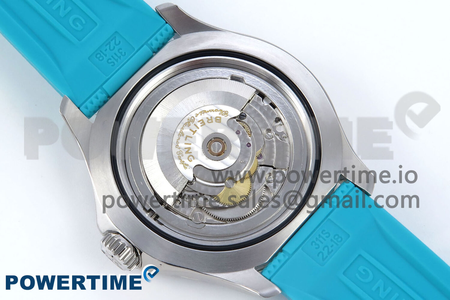 SuperOcean Automatic 42 SS TF 1:1 Best Edition Black Dial on Blue Rubber Strap A2824 - Image 10