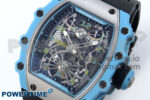 RM021 Tourbillon Blue Quartz Fiber Black Carbon RMF Best Edition on Black Rubber Strap - Image 3