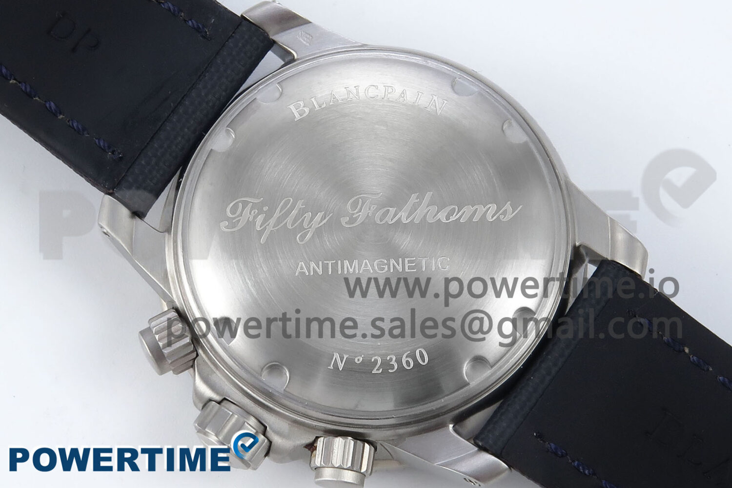 Fifty Fathoms Chrono SS OMF 1:1 Best Edition Blue Dial on Blue Sail-canvas Strap A7750 - Image 8