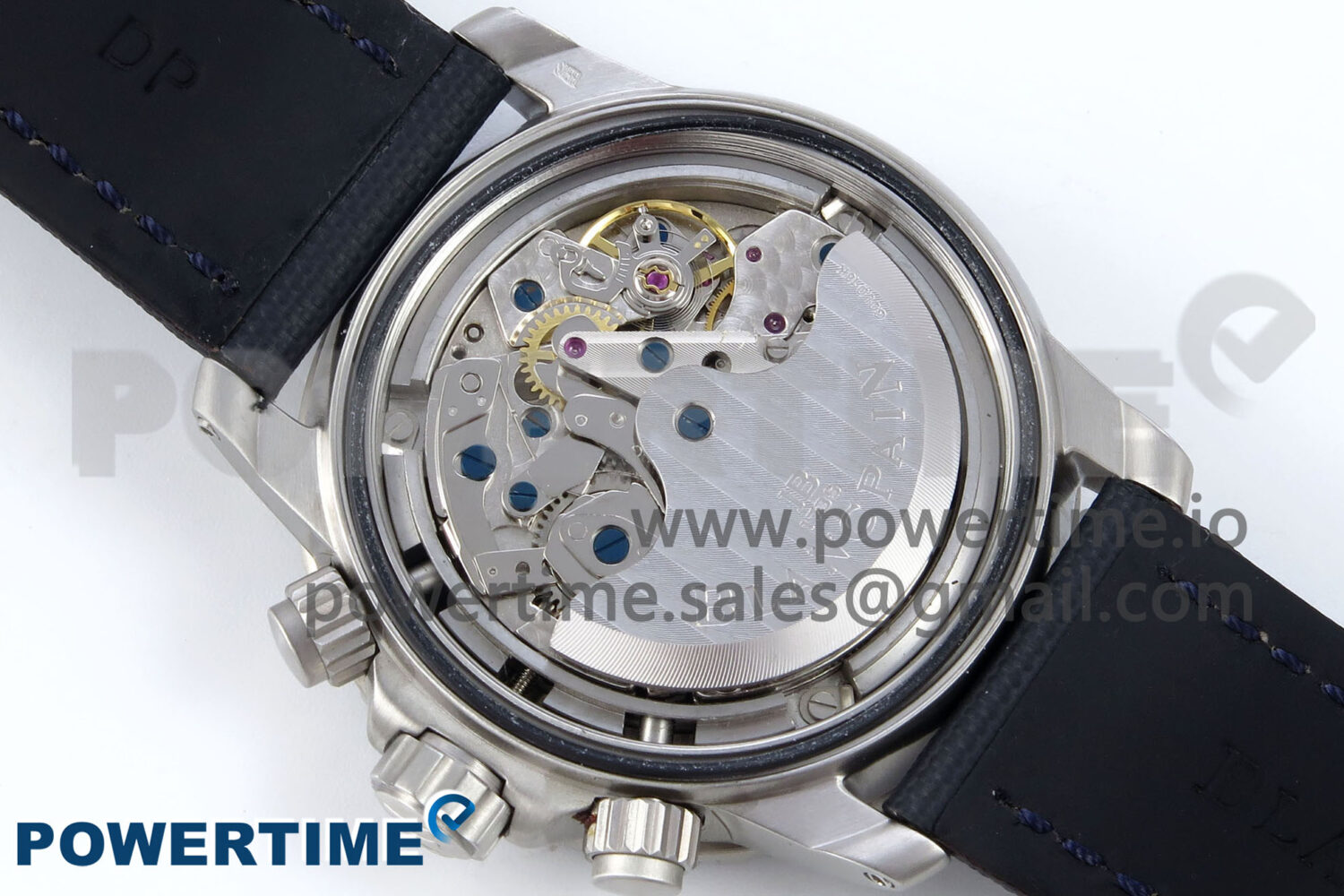 Fifty Fathoms Chrono SS OMF 1:1 Best Edition Blue Dial on Blue Sail-canvas Strap A7750 - Image 9