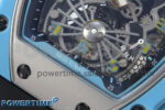RM021 Tourbillon Blue Quartz Fiber Black Carbon RMF Best Edition on Black Rubber Strap - Image 5