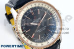 Navitimer 1 RG/SS 41mm TF 1:1 Best Edition White Bezel Gray Dial on Blue Leather Strap A2824 - Image 2