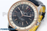 Navitimer 1 RG/SS 41mm TF 1:1 Best Edition White Bezel Gray Dial on Blue Leather Strap A2824 - Image 3