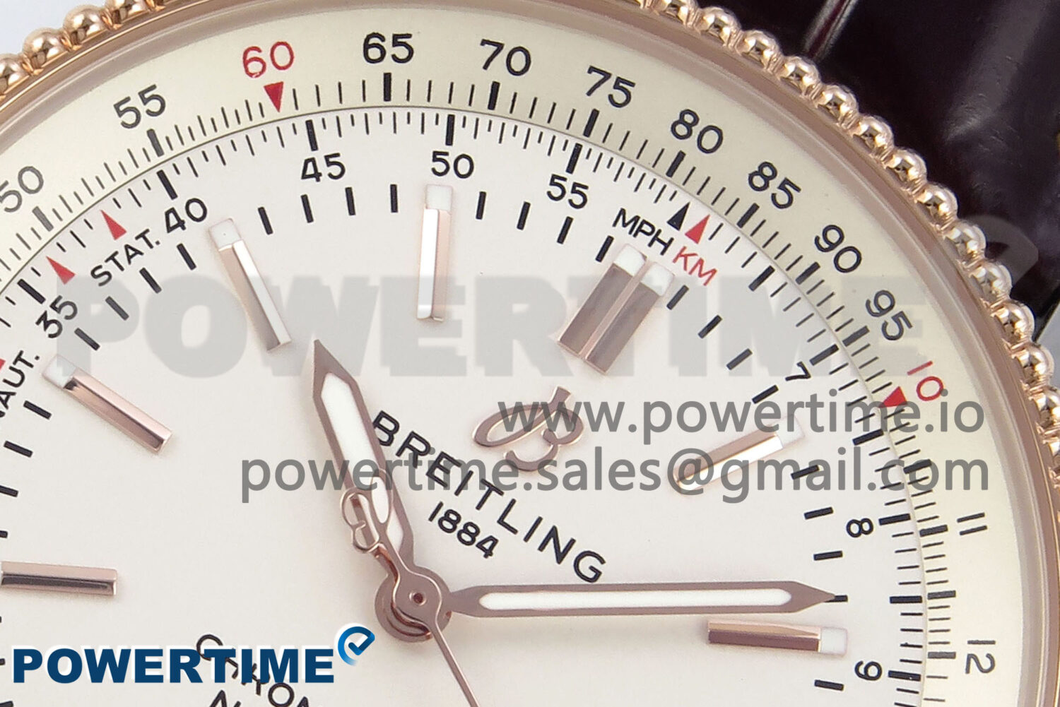 Navitimer 1 RG/SS 38mm TF 1:1 Best Edition White Bezel White Dial on Brown Leather Strap A2824 - Image 4
