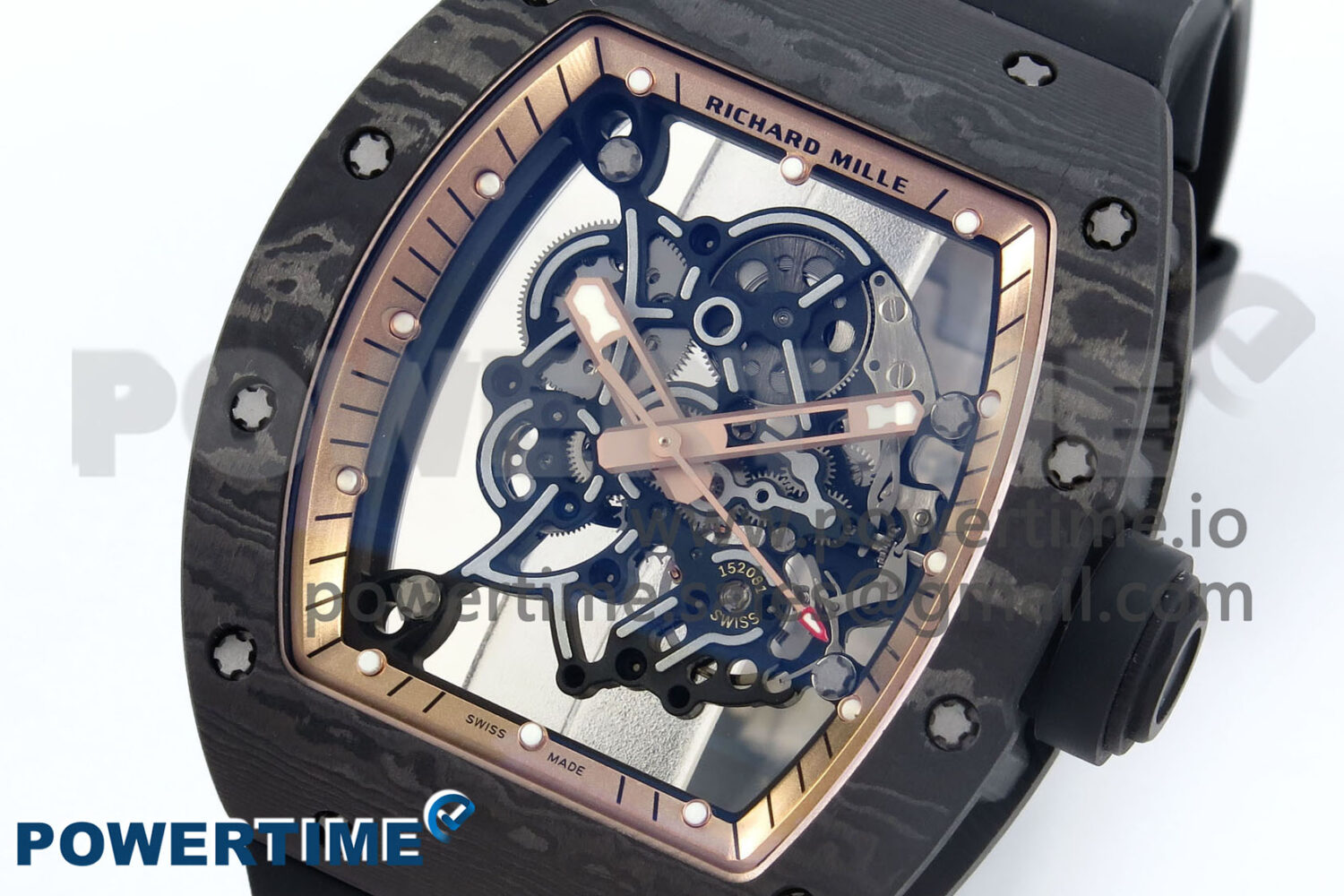 RM055 NTPT UOKF 1:1 Best Edition RG Inner Bezel Black Crown on Black Rubber Strap RMUL2 Super Clone - Image 3