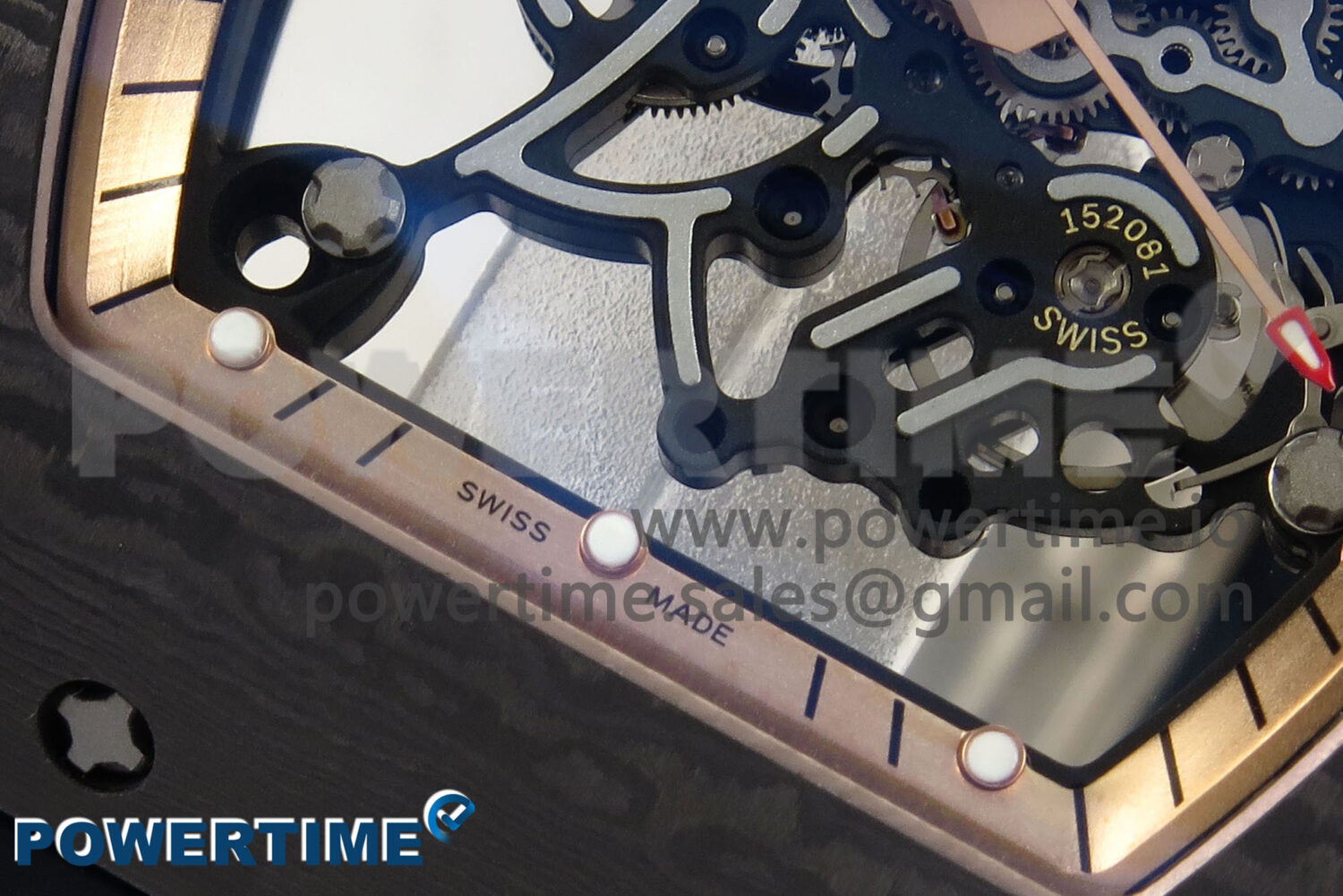 RM055 NTPT UOKF 1:1 Best Edition RG Inner Bezel Black Crown on Black Rubber Strap RMUL2 Super Clone - Image 5