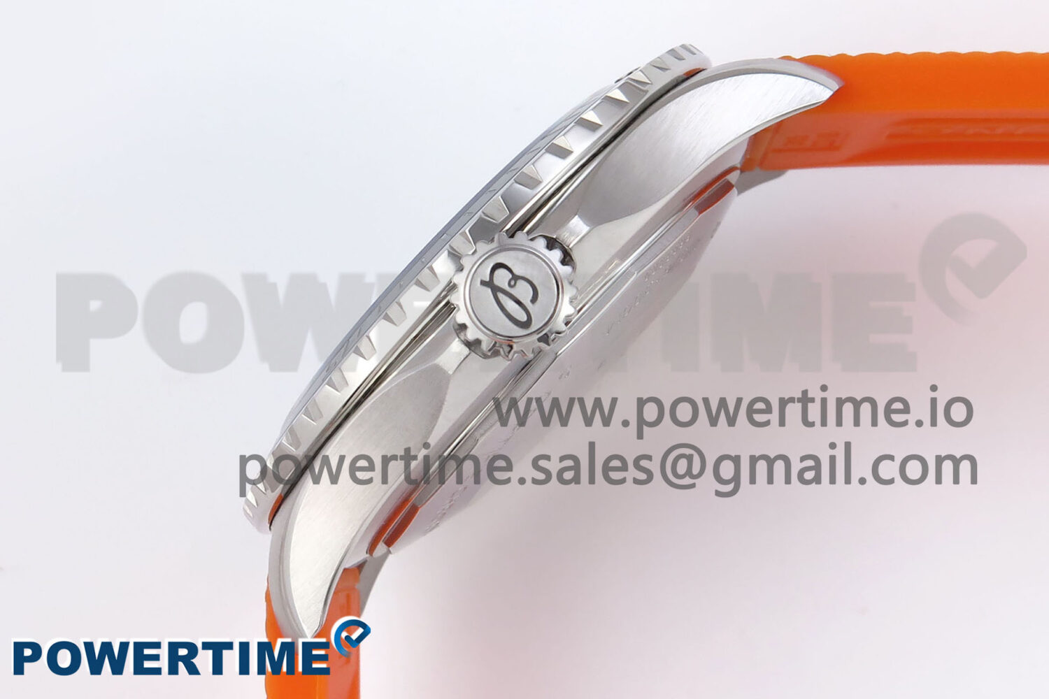 SuperOcean Automatic 42 SS TF 1:1 Best Edition Black Dial on Orange Rubber Strap A2824 - Image 8