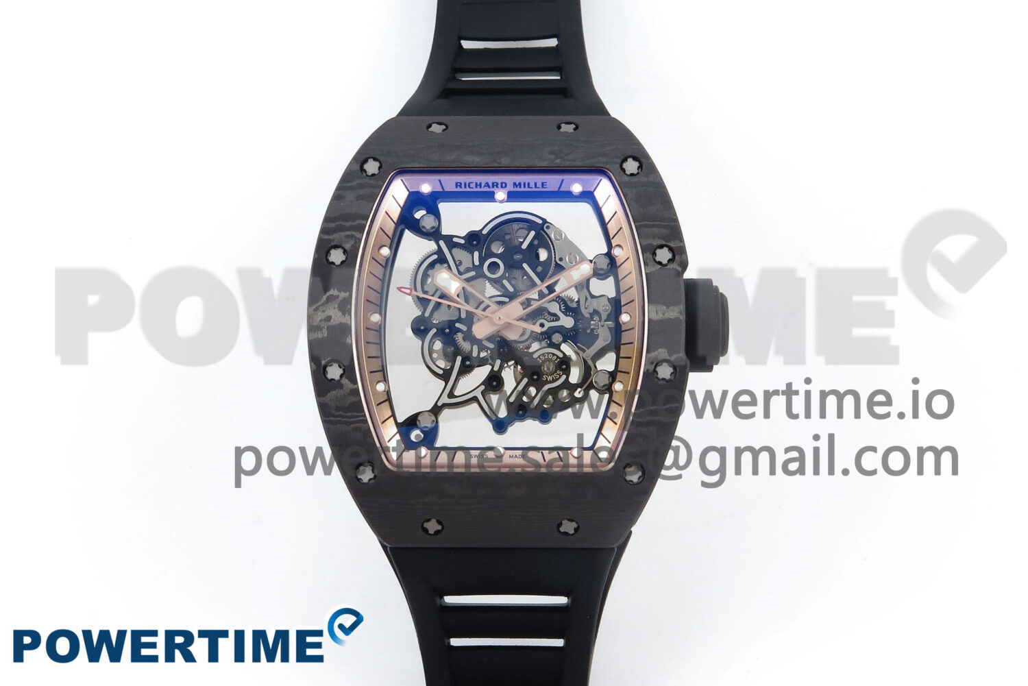 RM055 NTPT UOKF 1:1 Best Edition RG Inner Bezel Black Crown on Black Rubber Strap RMUL2 Super Clone - Image 1