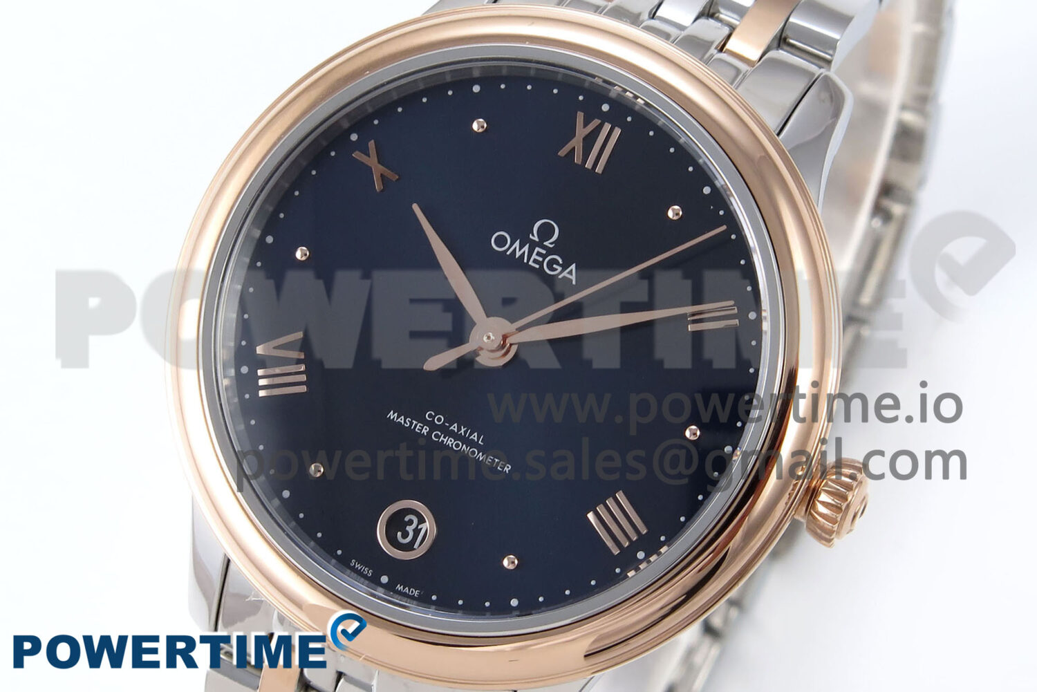De Ville Prestige Ladies SS/RG VSF 1:1 Best Edition Blue Dial on SS/RG Bracelet A8800 - Image 3