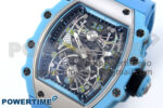 RM021 Tourbillon Blue Quartz Fiber Black Carbon RMF Best Edition on Blue Rubber Strap - Image 3