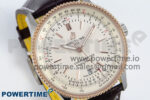 Navitimer 1 RG/SS 38mm TF 1:1 Best Edition White Bezel White Dial on Brown Leather Strap A2824 - Image 2