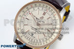 Navitimer 1 RG/SS 38mm TF 1:1 Best Edition White Bezel White Dial on Brown Leather Strap A2824 - Image 3