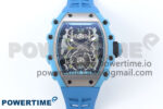 RM021 Tourbillon Blue Quartz Fiber Black Carbon RMF Best Edition on Blue Rubber Strap