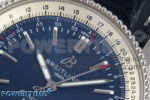Navitimer 1 SS 38mm TF 1:1 Best Edition White Bezel Blue Dial on Blue Leather Strap A2824 - Image 4