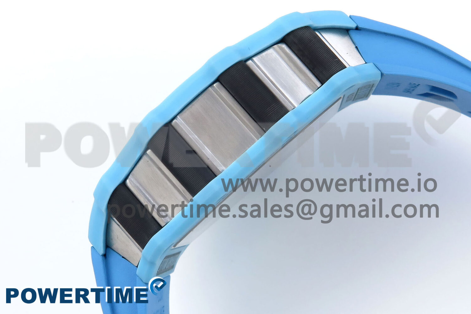 RM021 Tourbillon Blue Quartz Fiber Black Carbon RMF Best Edition on Blue Rubber Strap - Image 7