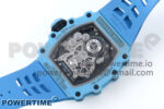 RM021 Tourbillon Blue Quartz Fiber Black Carbon RMF Best Edition on Blue Rubber Strap - Image 8