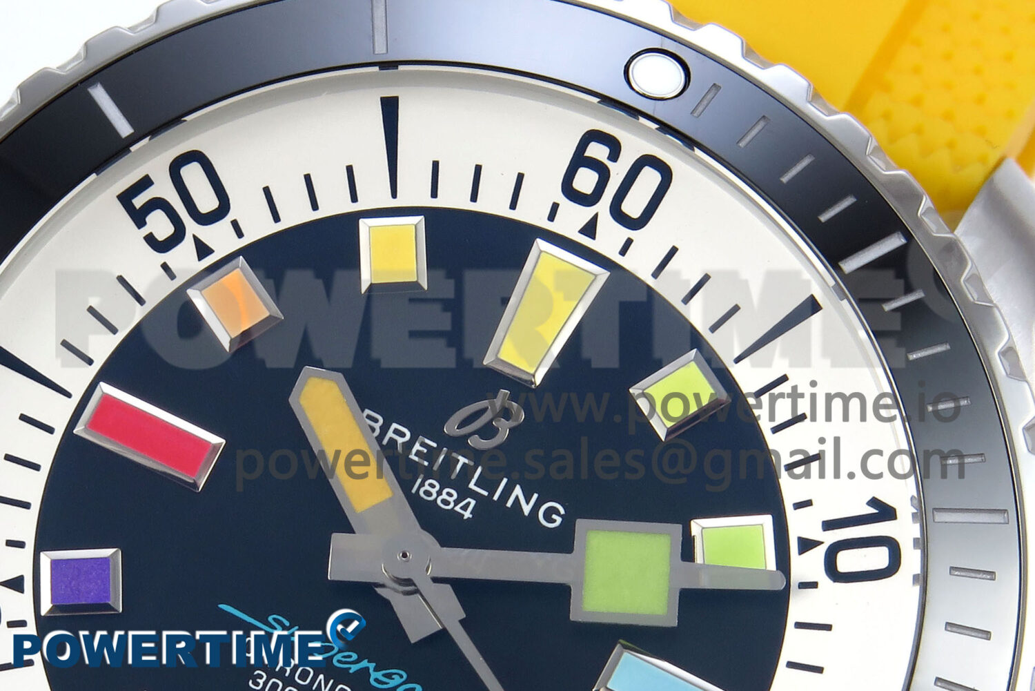 SuperOcean Automatic 42 SS TF 1:1 Best Edition Black Dial on Yellow Rubber Strap A2824 - Image 4